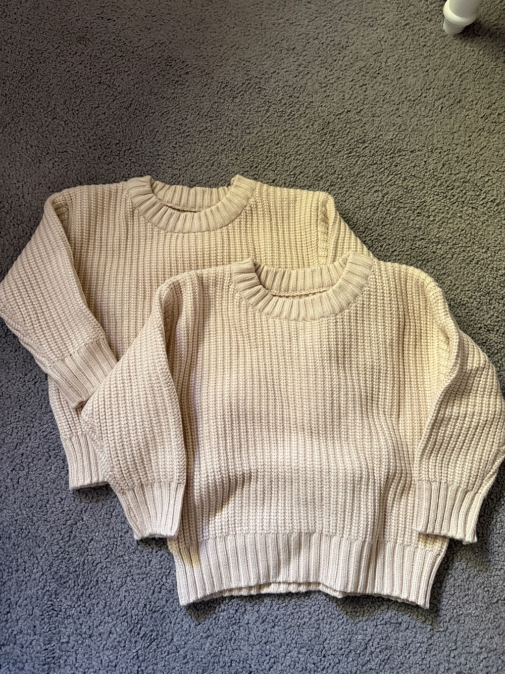 NEW Cream Ribbed Crewneck BABY Sweater 12-18 months